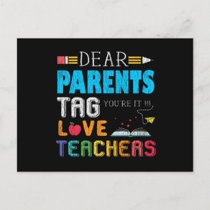 Carte Postale Chers parents, amour, enseignant, cadeau drôle pou