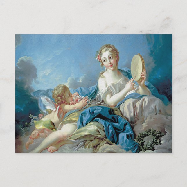 Carte Postale Cherub aux fleurs (Devant)