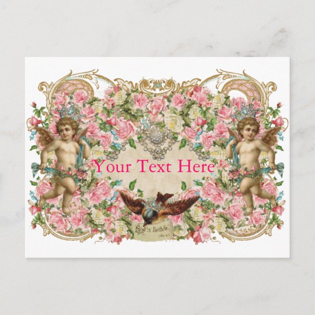 Carte Postale Cherubs & Bird (Devant)
