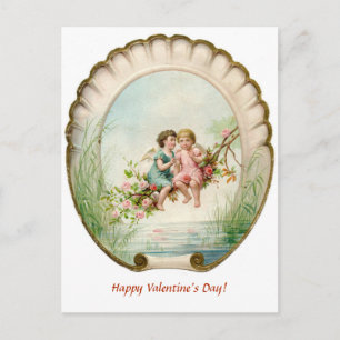 Carte Postale Cherubs modifiables sur une branche de Valentine R