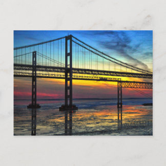 Carte Postale Chesapeake Bay Bridge Icy Sunset Silhouette