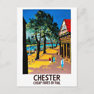 Carte Postale Chester, Angleterre, quai de la ville, gare ferrov