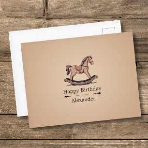Carte Postale Cheval à Bascule - Jouets en Bois