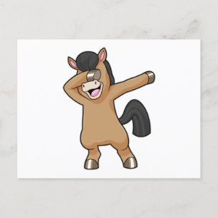 Carte Postale Cheval à la danse hip hop dab