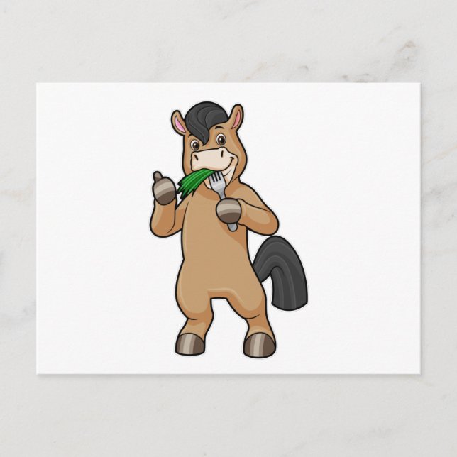 Carte Postale Cheval à Mating Vegan (Devant)