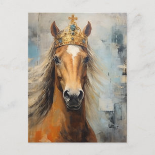 Carte Postale Cheval adorable dans une couronne