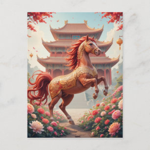 Carte Postale Cheval année de Chine 