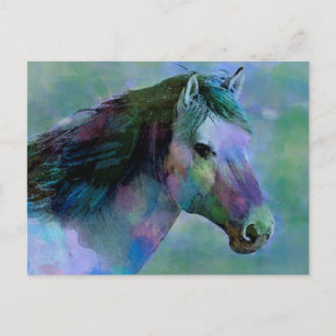Carte Postale Cheval aquarelle