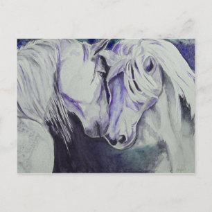 Carte postale Cheval Aquarelle - Violet