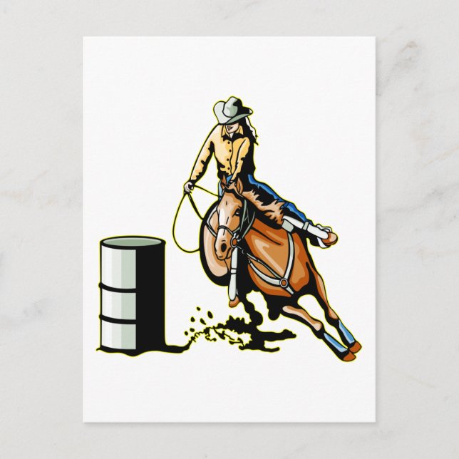 Carte Postale Cheval Barrel Racing (Devant)