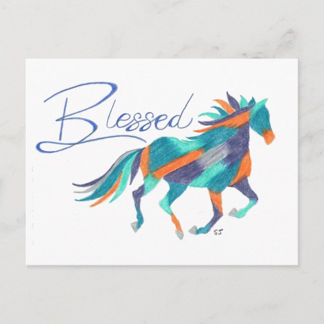 Carte postale Cheval béni par Sherry Jarvis (Devant)