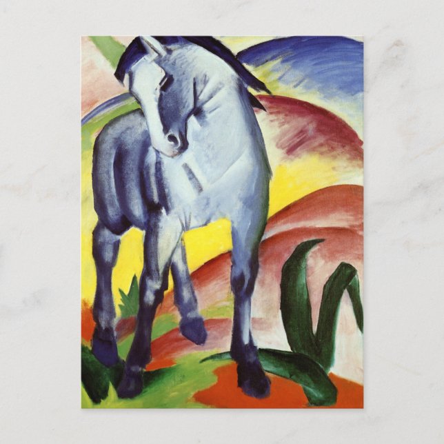 Carte Postale Cheval bleu (Devant)