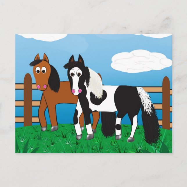 Carte Postale Cheval cartonné (Devant)