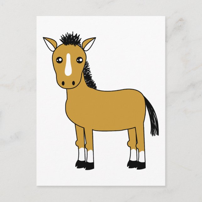Carte Postale Cheval Cartoon mignon (Devant)