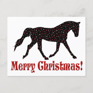 Carte postale Cheval Coeur de Noël