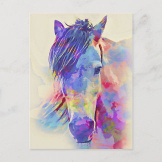 Carte Postale Cheval coloré Design artistique