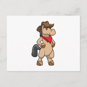 Carte Postale Cheval comme Cowboy