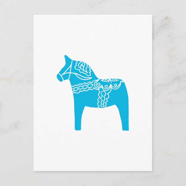 Carte Postale Cheval Dala Bleu (Devant)
