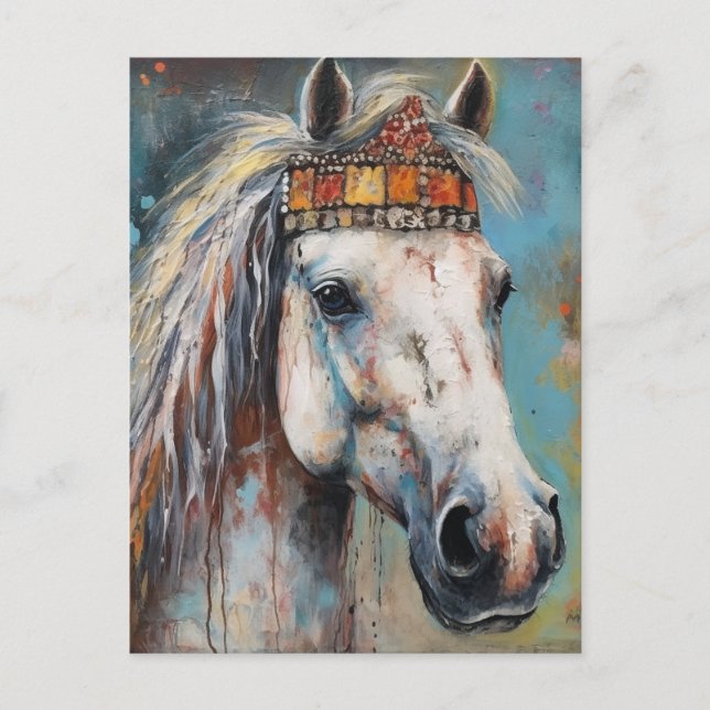 Carte Postale Cheval dans une couronne (Devant)