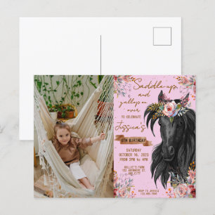 Carte Postale Cheval d'aquarelle d'anniversaire