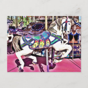 Carte Postale Cheval de carrousel coloré au Carnaval Cadeaux pho