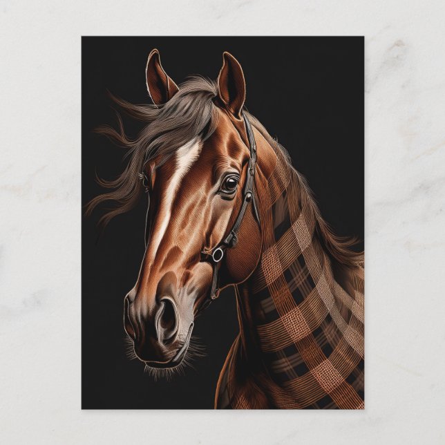 Carte Postale Cheval de châtaignes (Devant)