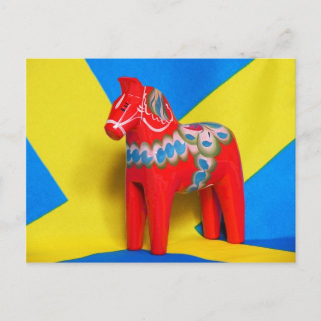 Carte Postale Cheval de Dala Suède (Devant)