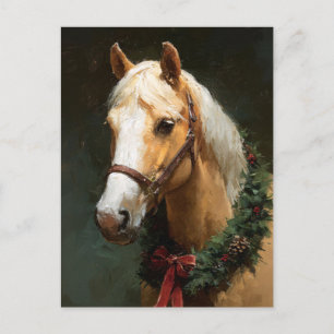 Carte Postale Cheval de fête élégant avec couronne