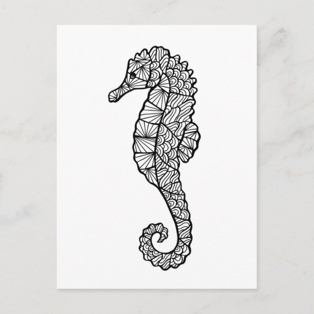 Carte Postale Cheval de mer inspiré (Devant)