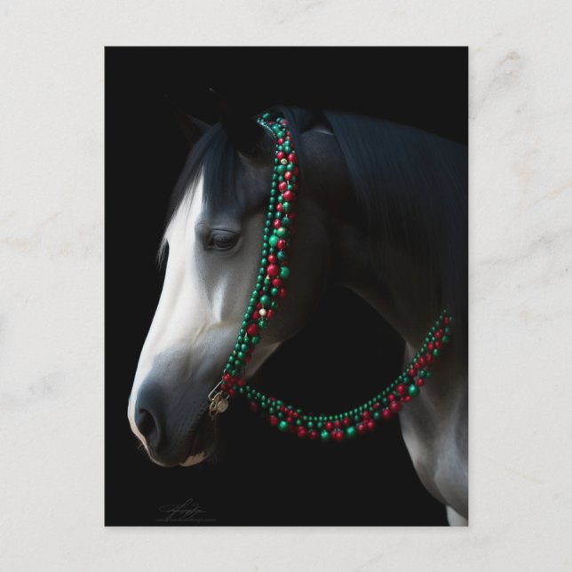 Carte Postale Cheval de Noël (Devant)