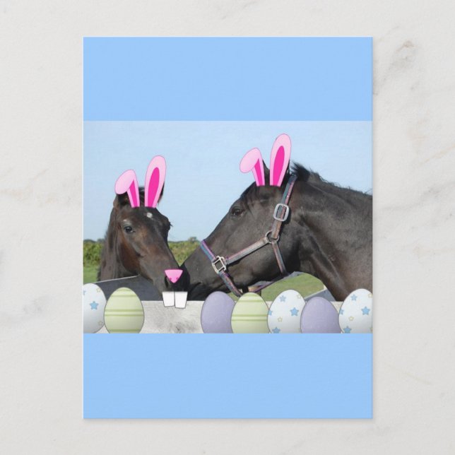 Carte Postale Cheval de Pâques et Pony (Devant)