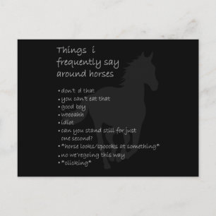 Carte Postale Cheval Dire Drôle Citation Cheval Cadeau Filles Fe