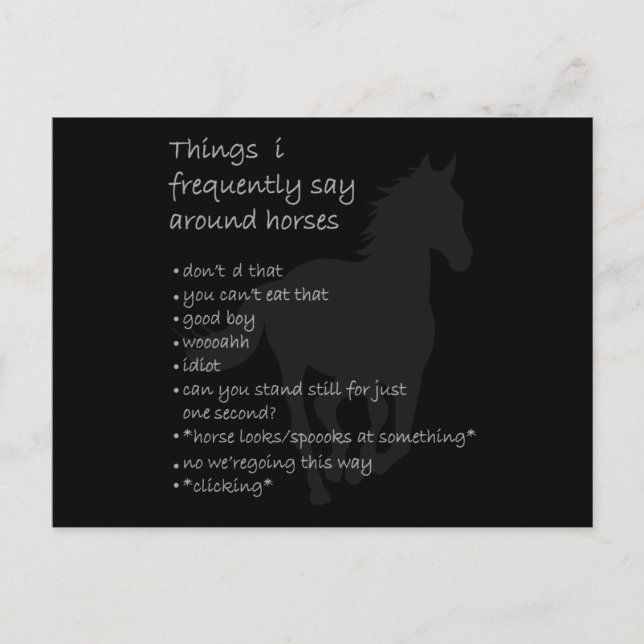 Carte Postale Cheval Dire Drôle Citation Cheval Cadeau Filles Fe (Devant)