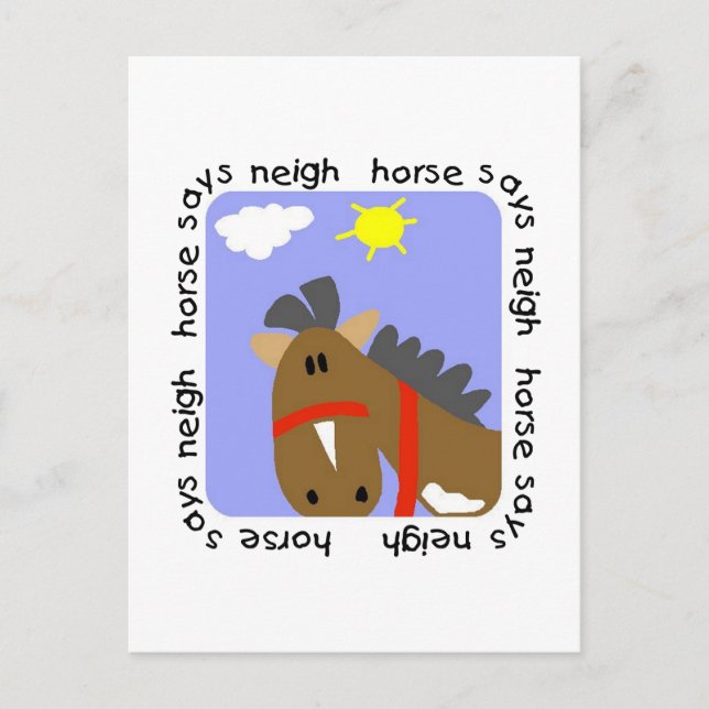 Carte Postale Cheval dit T-shirts et cadeaux (Devant)