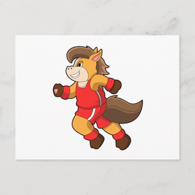 Carte Postale Cheval en Course (Devant)