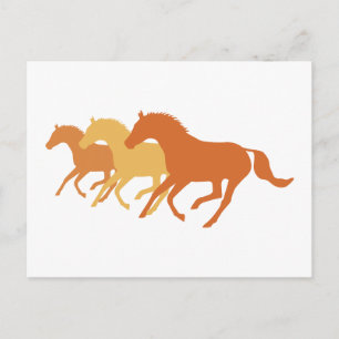 Carte Postale Cheval en course (Orange)