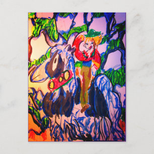 Carte Postale Cheval en hiver puzzle puzzle photo bloc métal p