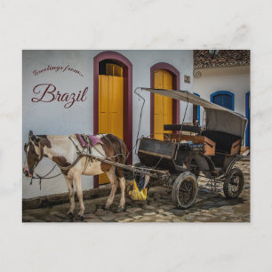 Carte Postale Cheval et buggy au Brésil
