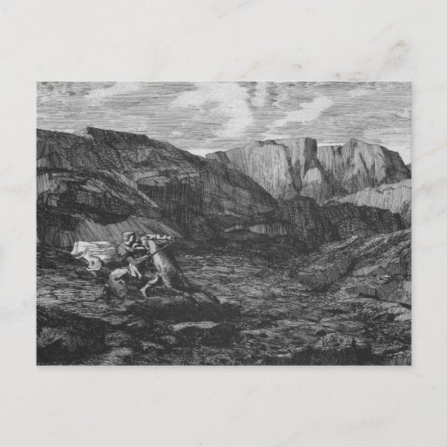 Carte Postale Cheval et cavalier (Devant)