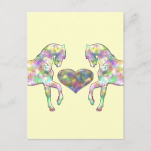 Carte Postale Cheval et Coeur d'amour