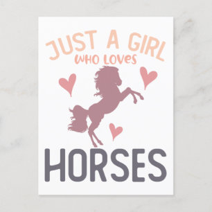 Carte Postale Cheval fille juste une fille qui aime les chevaux 