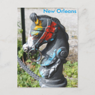 Carte Postale Cheval Hitching Post Coloré Nouvelle-Orléans