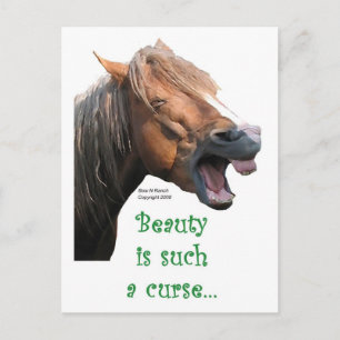 Carte Postale Cheval humoristique : La beauté est une telle mal