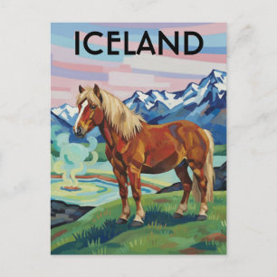Carte Postale Cheval islandais en voyage en Islande