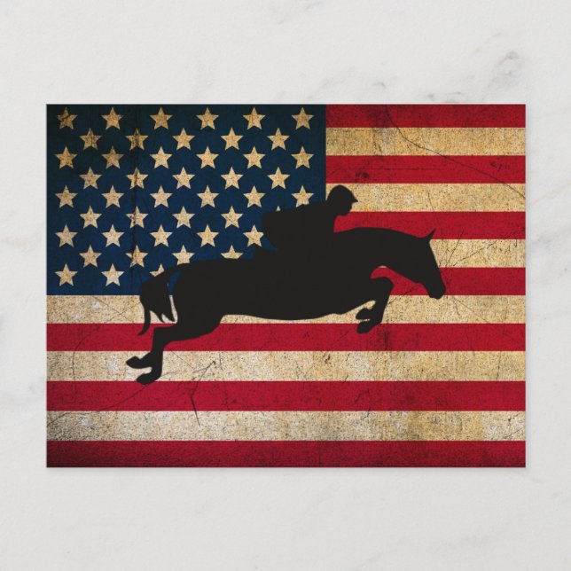 Carte postale Cheval Jumper USA (Devant)