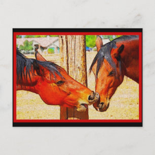 Carte postale Cheval - Le baiser d'après-midi