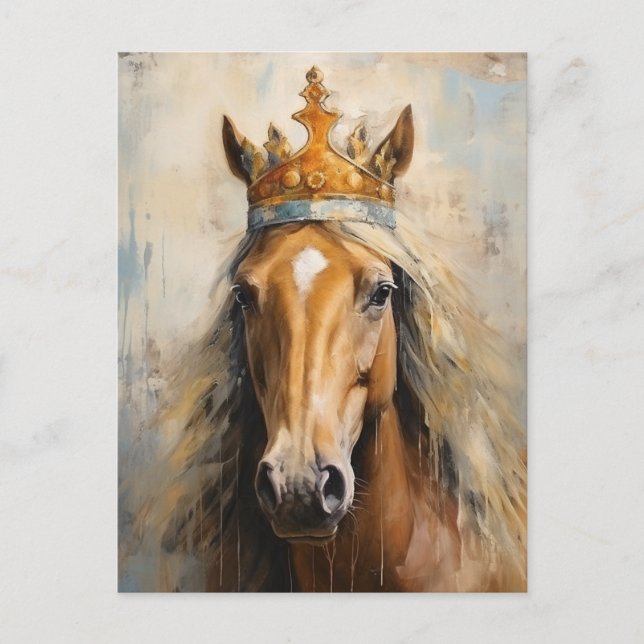 Carte Postale Cheval mignon dans une couronne (Devant)