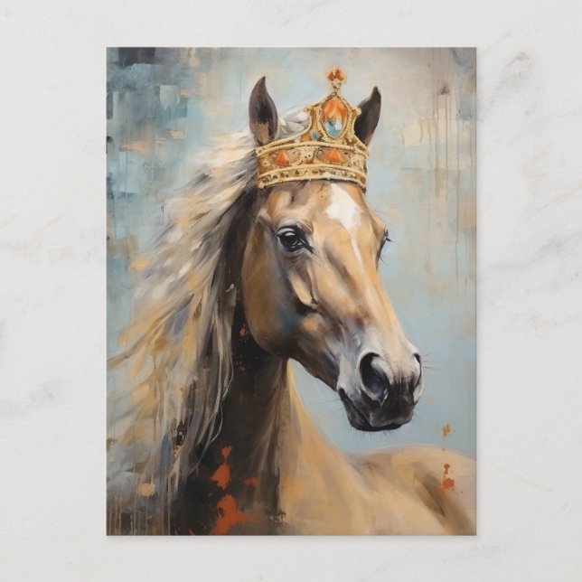 Carte Postale Cheval mignon dans une couronne (Devant)
