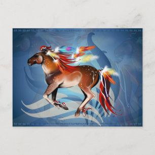 Carte postale Cheval N Plumes Lumineuses
