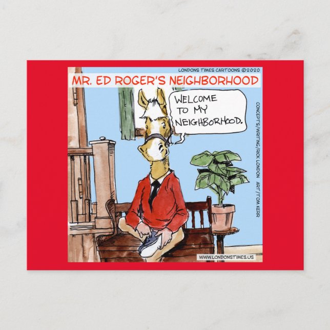 Carte Postale Cheval Neigh-borhood Funny Rick London Comic (Devant)